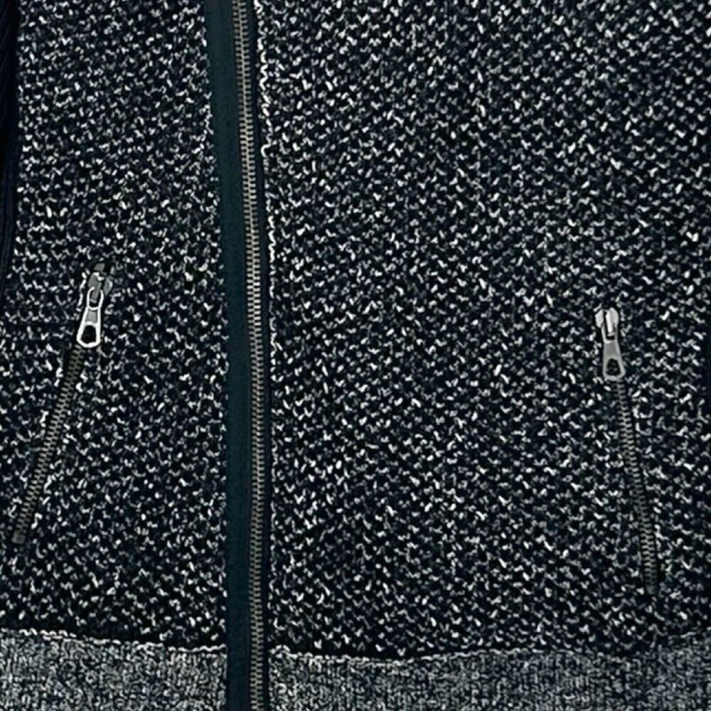 Rag & Bone Black Tweed Knit Asymmetrical Zip Up Jacket Size L - Picture 5 of 16